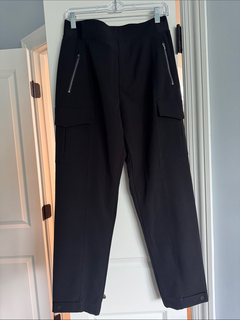 Athleta Black Cargo Track Pants with Zip Pockets